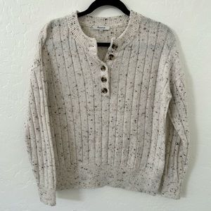 Madewell Donegal Bowden Henley Sweater in Coziest Yarn